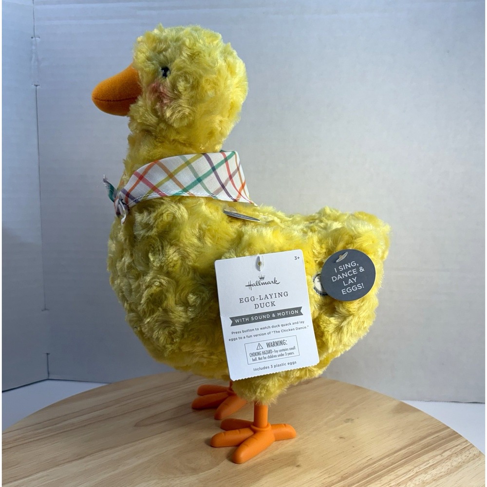 Hallmark Egg-Laying Duck Plush Sound & Motion KET5006 Includes 3 Plastic Eggs
